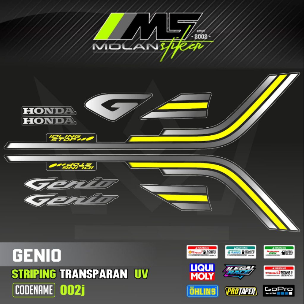 Jual Decal Sticker Striping Variasi Transparan Uv New GENIO Fabulous ...