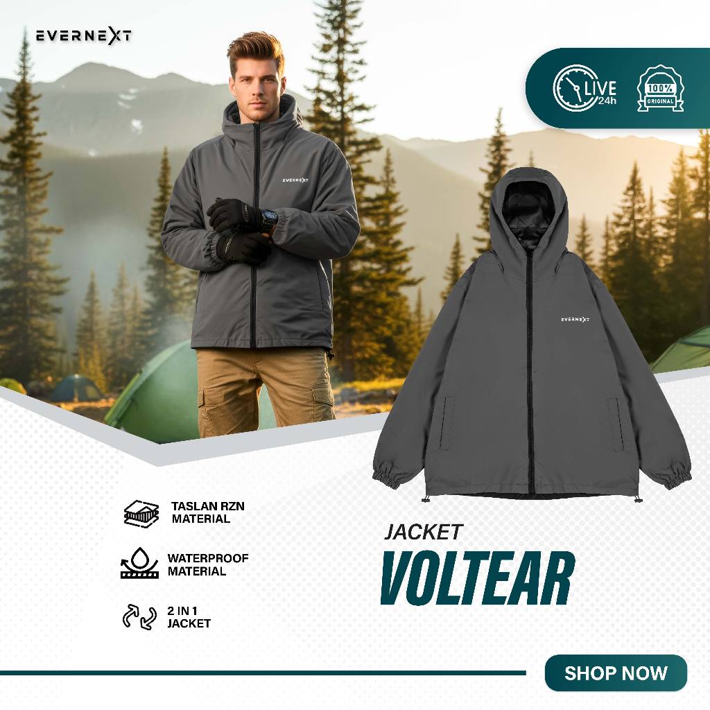 Jual Evernext - Jaket Parasut Pria 2IN1 Jaket Motor Water Resist Jaket ...
