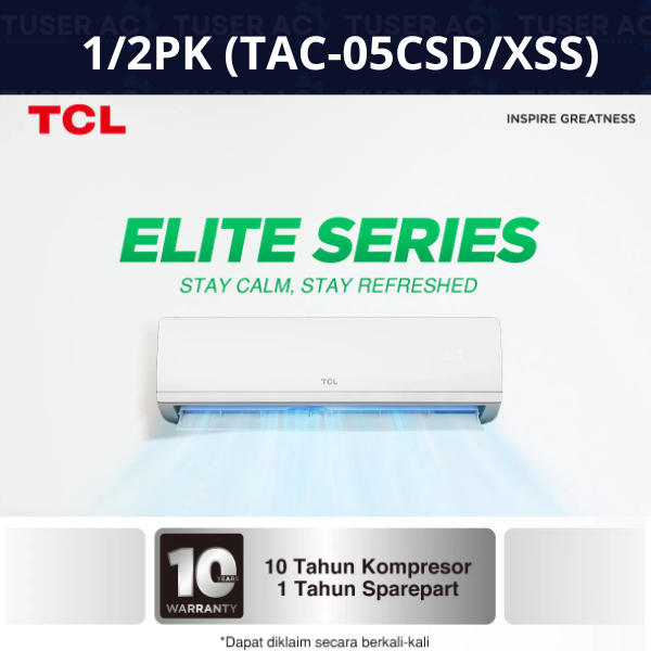 Jual TCL AC STANDART 1/2 PK TAC-05CSD/XSS- 330Watt-Self Cleaning Filter ...
