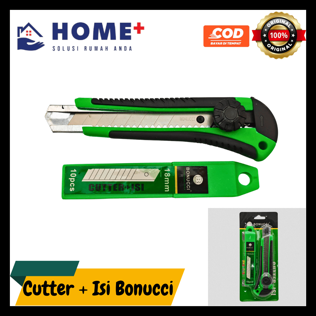 Jual Pisau Cutter + Isi 10pcs Bonucci | Shopee Indonesia