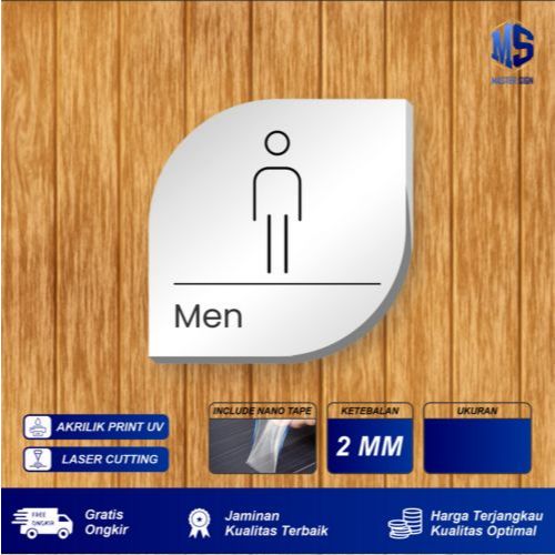 Jual Sign Akrilik Toilet Men Sign Board Acrylic Rounded - B222 | Shopee ...