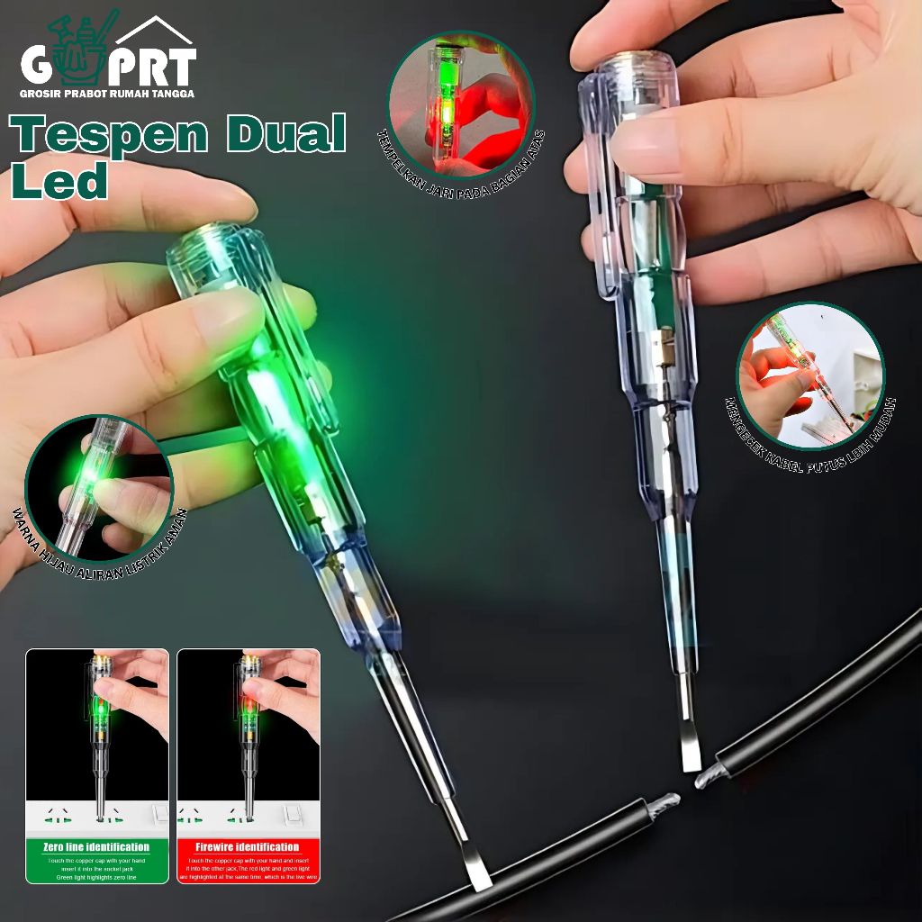 Jual GPRT Obeng Tespen Dual LED Obeng Test Pen Tester Kabel Listrik ...