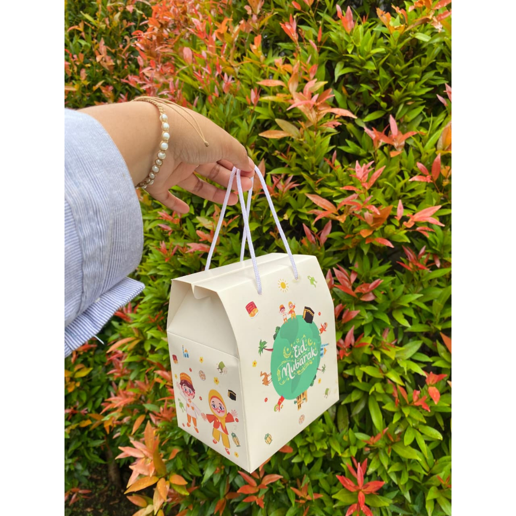 Jual (10pcs) BOX HAMPERS MINI LEBARAN SNACKBOX IDUL FITRI/Tempat Snack ...