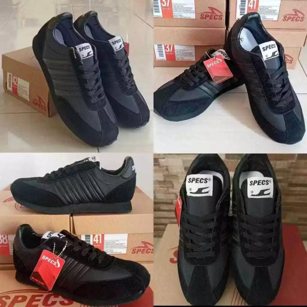 Sepatu Sekolah Specs 104 Hitam Suede Unisex