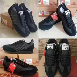 Sepatu Sekolah Specs 104 Hitam Suede Unisex