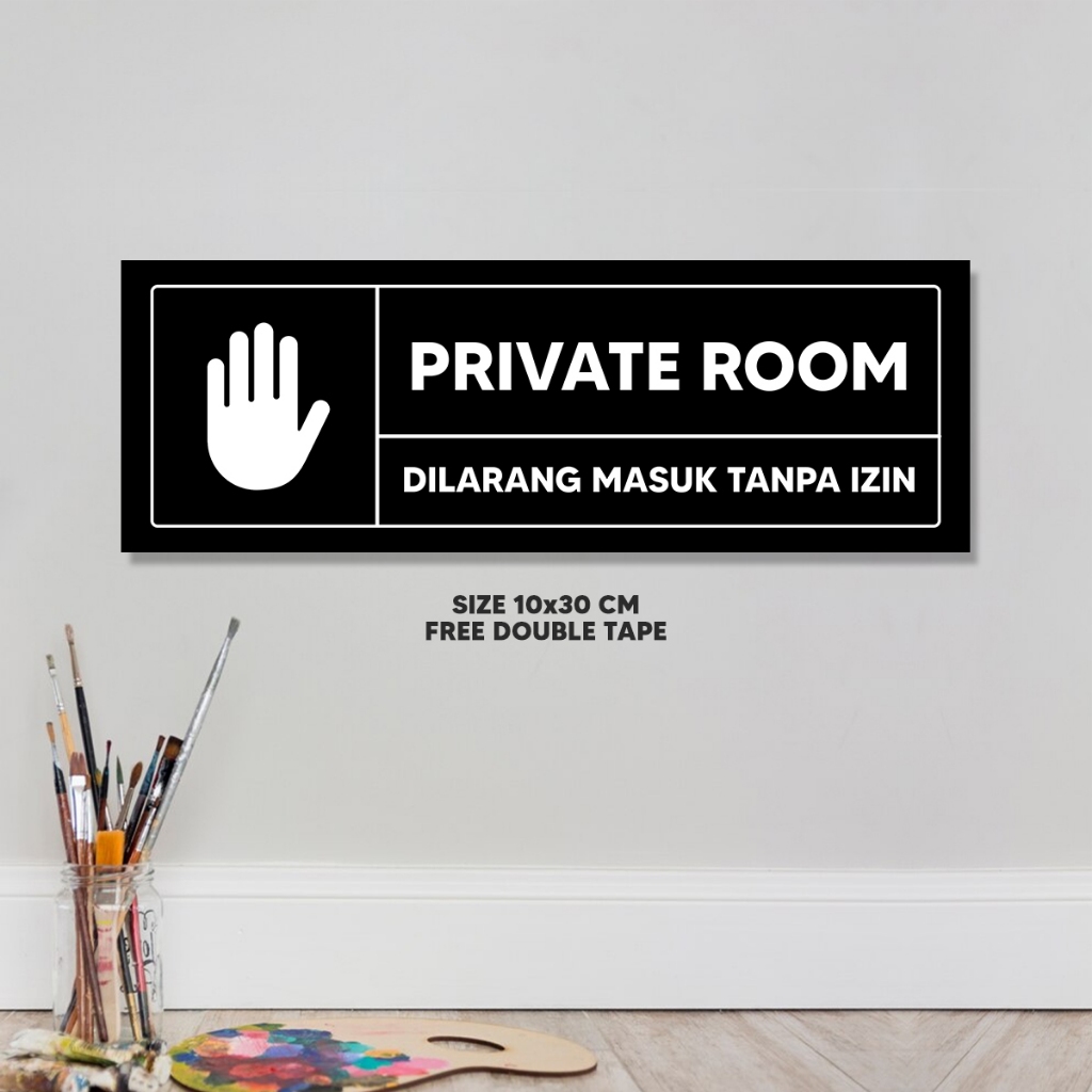 Decorin - Hiasan Dinding Pintu Private Room Ukuran 10x30cm Sudah Include Double Tape Tinggal Pajang