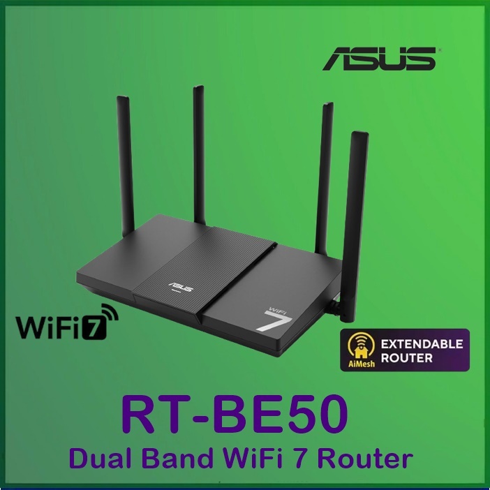 Jual Asus RT-BE50 BE3600 Smart Home WiFi 7 Ai MESH Dual-Band 160 Mhz ...