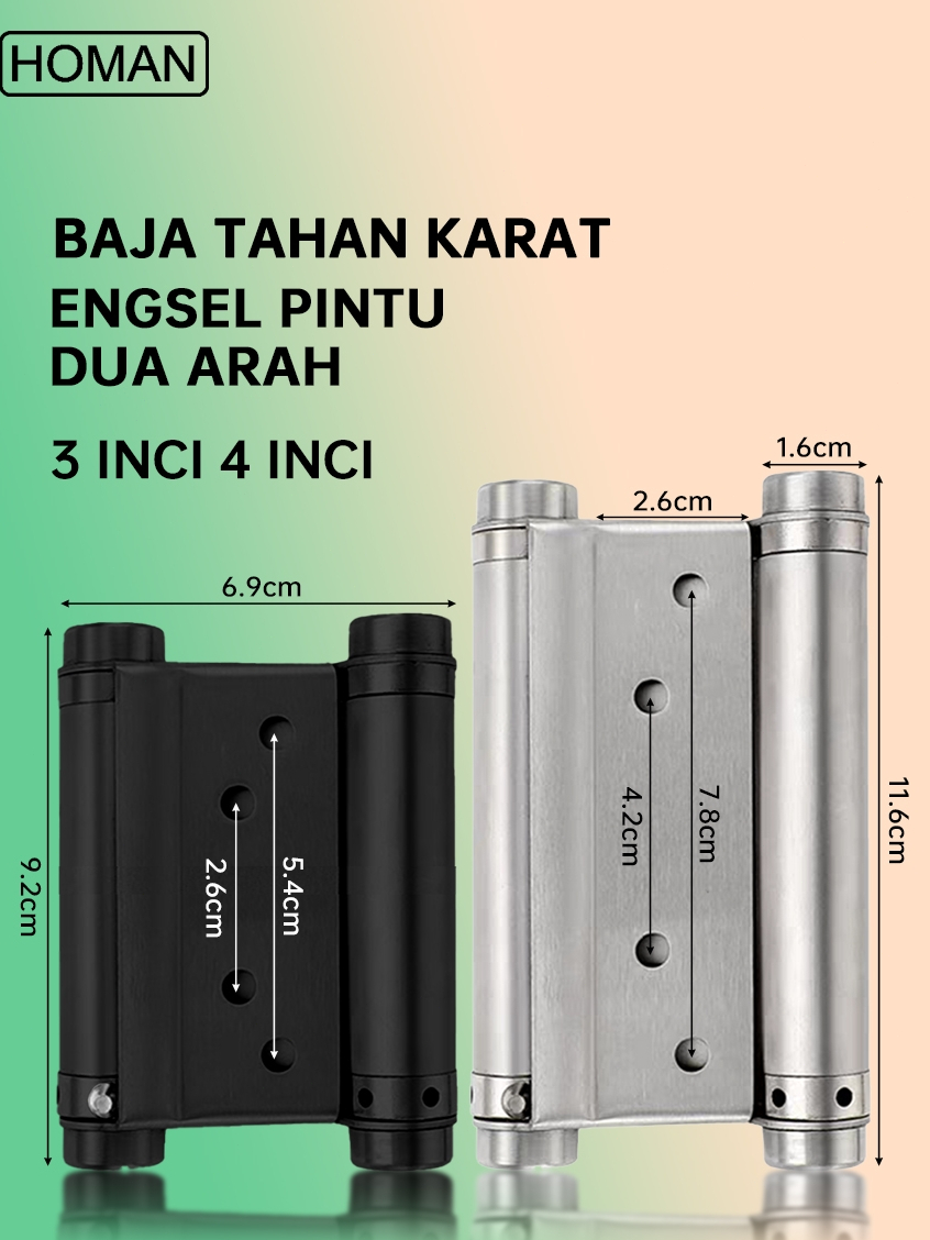 Jual Homan Engsel Pintu Cowboy Baja Tahan Karat 3/4 Inci Engsel pintu ...