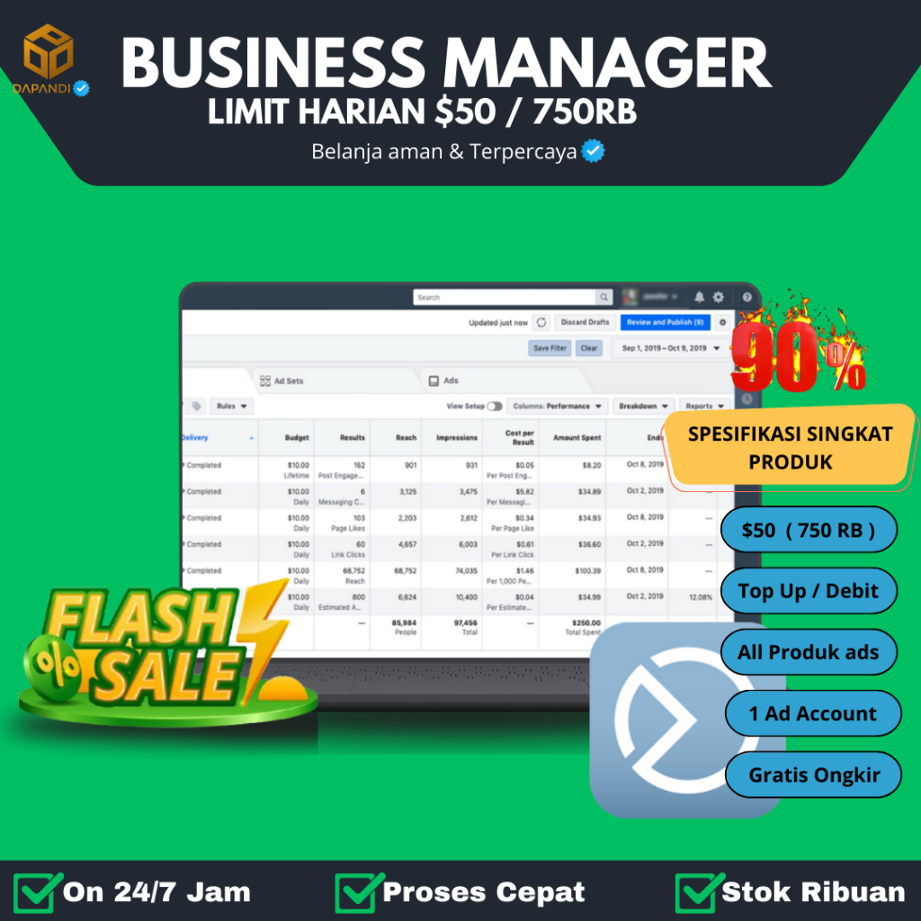 Jual BM ( Business Manager ) Only Limit $50 / 750Rb Penggiriman Via ...