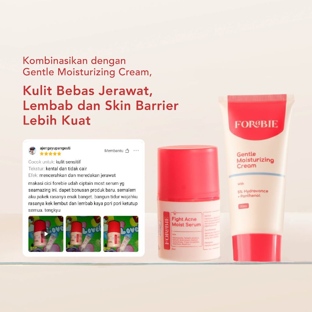 Jual BUNDLE FOREBIE FIGHT ACNE MOIST SERUM DAN GENTLE MOISTURIZING ...