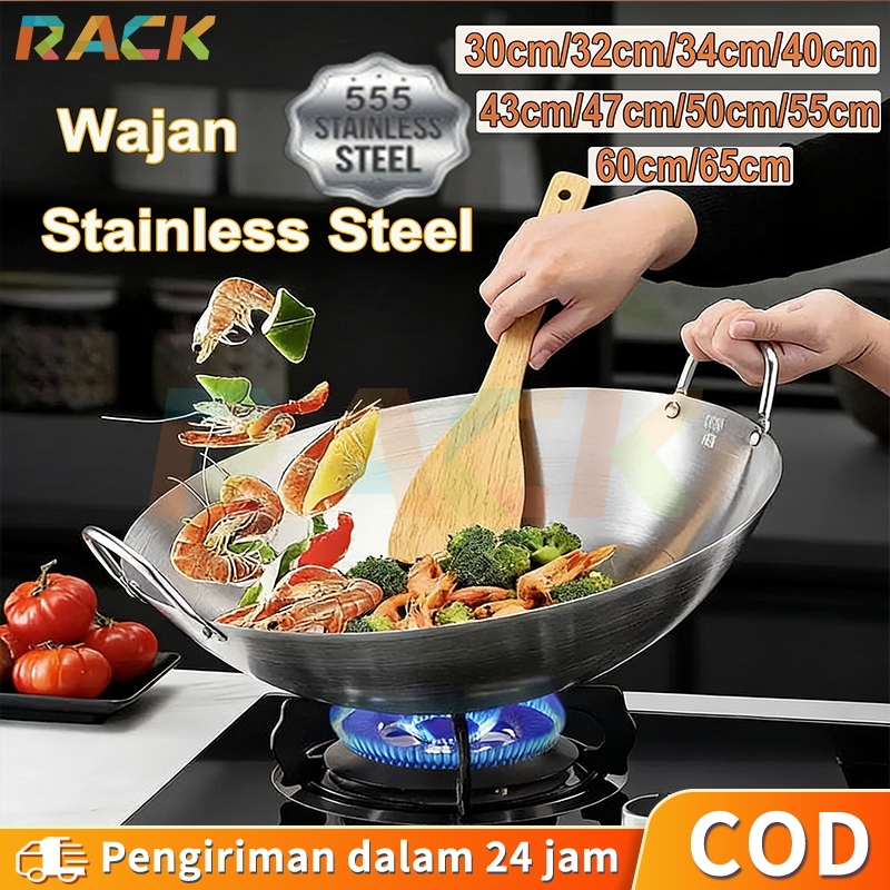 Jual Rack kuali stainless tebal asli/wajan penggorengan anti leket ...