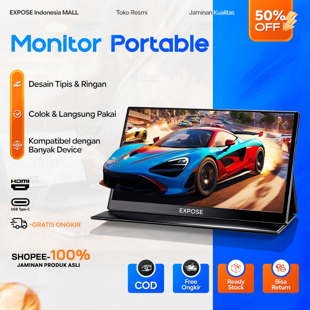 Jual EXPOSE Monitor Portable 15.6