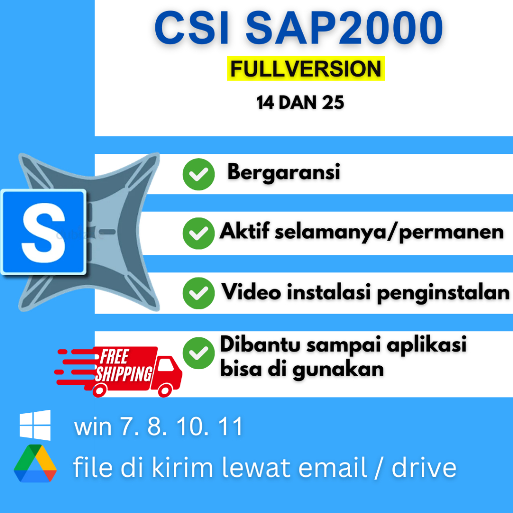 Jual CSI SAP2000 v24 dan v14 Full Version Lifetime Permanen (WIN ...