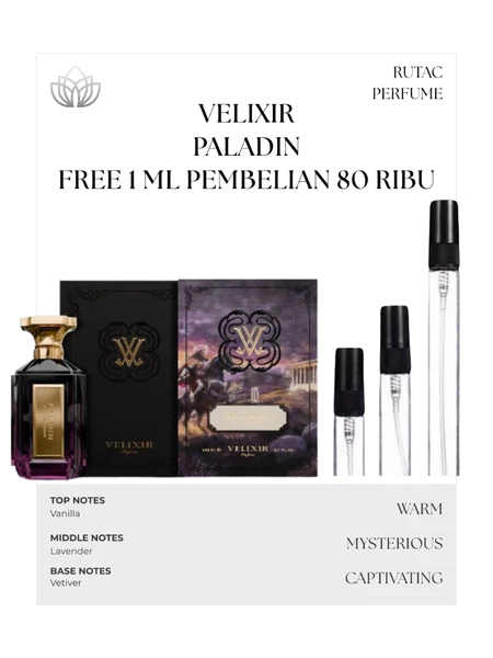 Decant Parfum Velixir Paladin 2 Ml 5 Ml 10 Ml  | Parfum Pria Dan Wanita | Tester Parfum + velixir-paladin-10ml