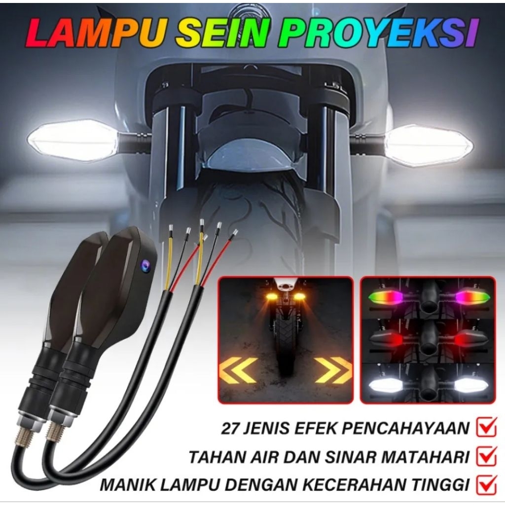 Jual Lampu Sein LED RGB Motor Proyektor Universal 12v SRGb Super Terang ...