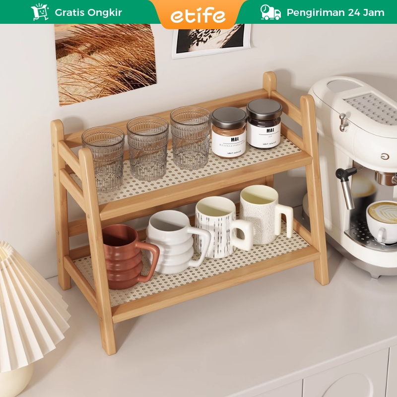 Jual E-TIFE Desktop Rak/ Rak Kayu Serbaguna/Meja Rak/ Meja Aesthetic ...