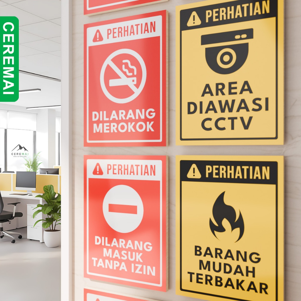 Jual Papan Peringatan Umum, Dilarang Masuk, Sign Perhatian Untuk Tempat ...