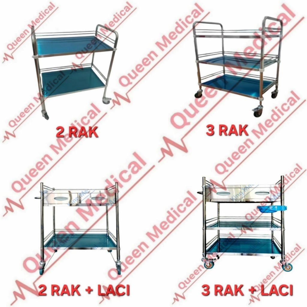 Jual Troli Instrument/Meja Instrument Stainless 2 Susun/3 Susun Model ...