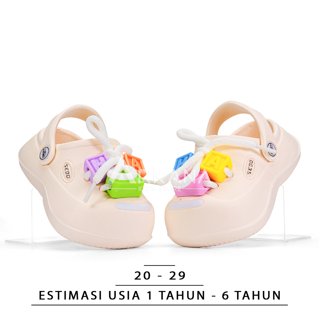 Jual Sandal Clog Anak Perempuan SEBO Karakter Balok dengan tali Lucu ...