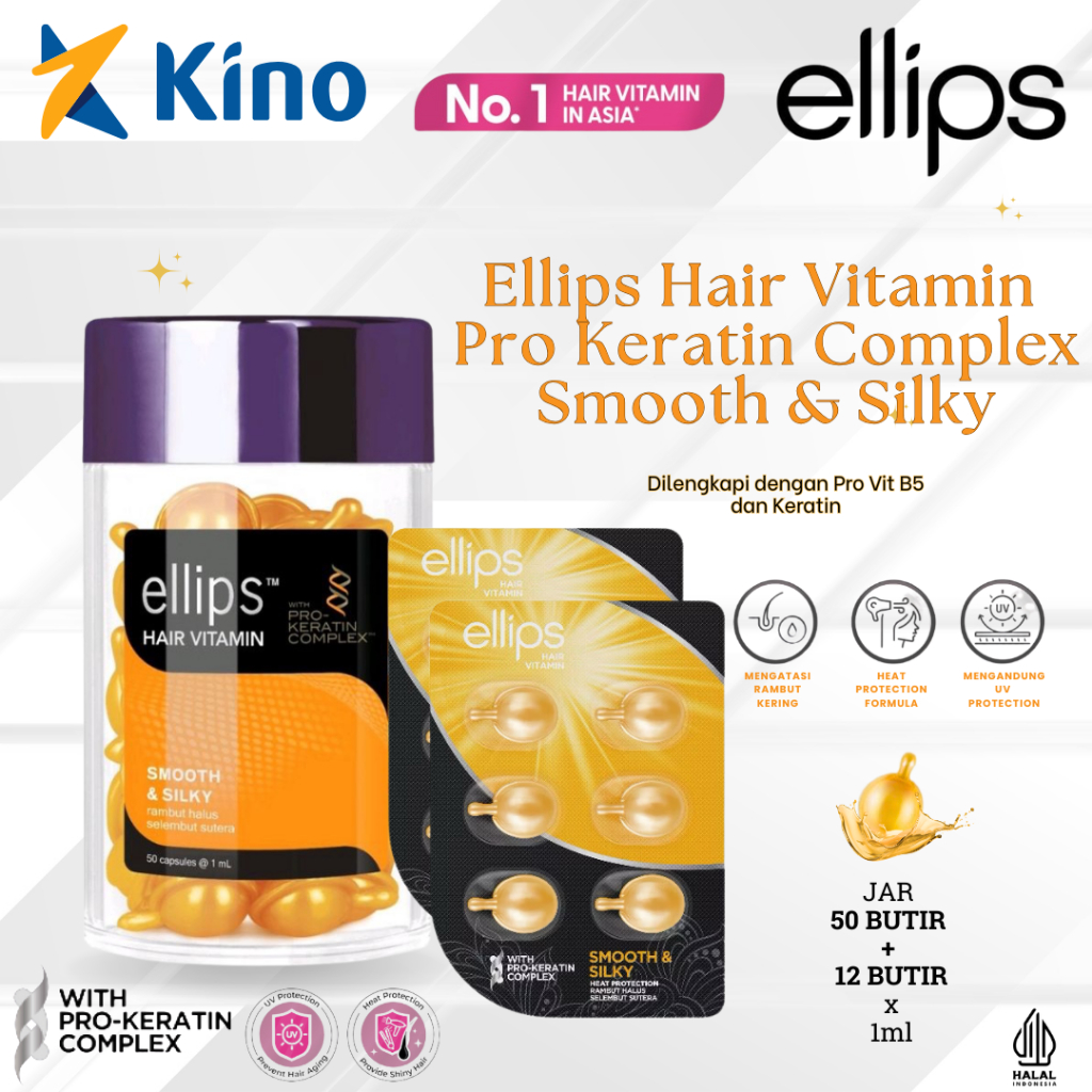 Jual Ellips Vitamin Rambut Pro Keratin Kuning 50+12 Butir - Atasi ...