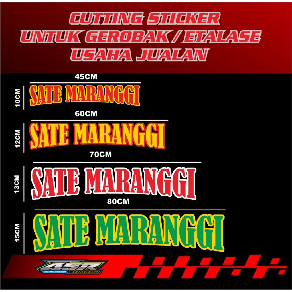 Jual sticker gerobak usaha jualan, Cutting sticker tulisan sate ...