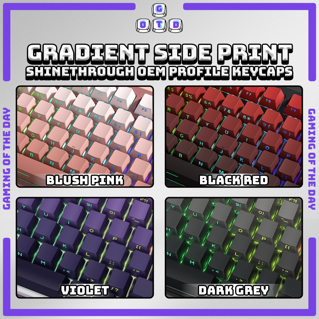Jual Gradient Keycaps with Side Letter Side Print by GOTD Mechanical ...