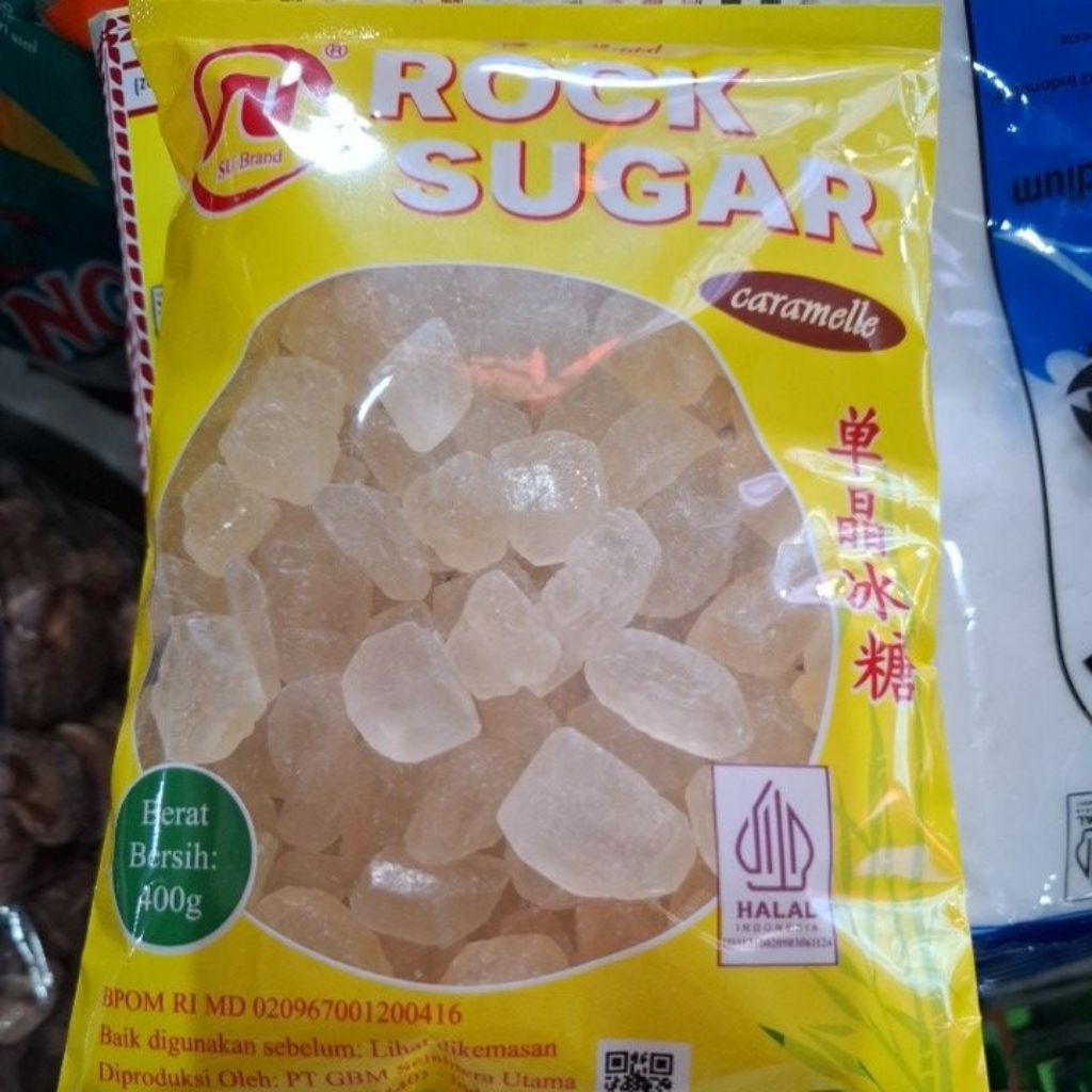 Jual S U 400 gram gula batu / rock sugar kristal label halal | Shopee ...