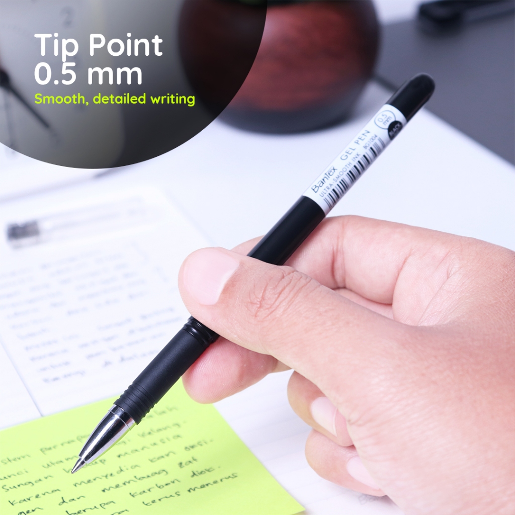Bantex Pulpen Gel Pen 0.5 mm Tinta Ultra-Smooth Warna Warni BG1004 (4)