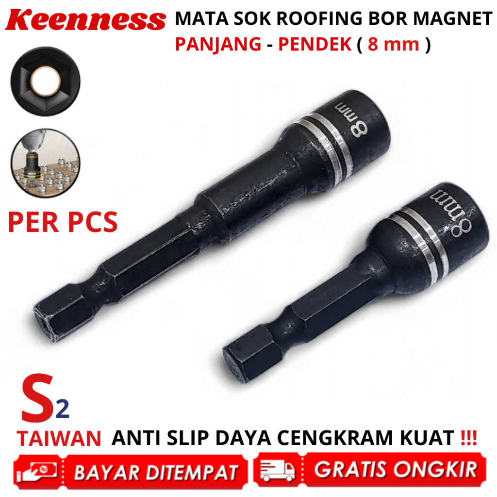 Jual Mata Bor Roofing Socket Magnet 8mm x 45mm 65mm Mata Sok Baut ...