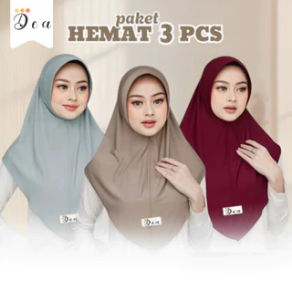 SAKINAH - Paket Hemat 3 PCS  Bergo Instan Hamidah Hijab Sport Instan Jersy Korea Size M