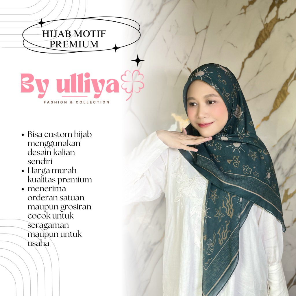 Jual Custom Hijab Motif Pakai Desain Sendiri Untuk Brand Hijab Dan ...