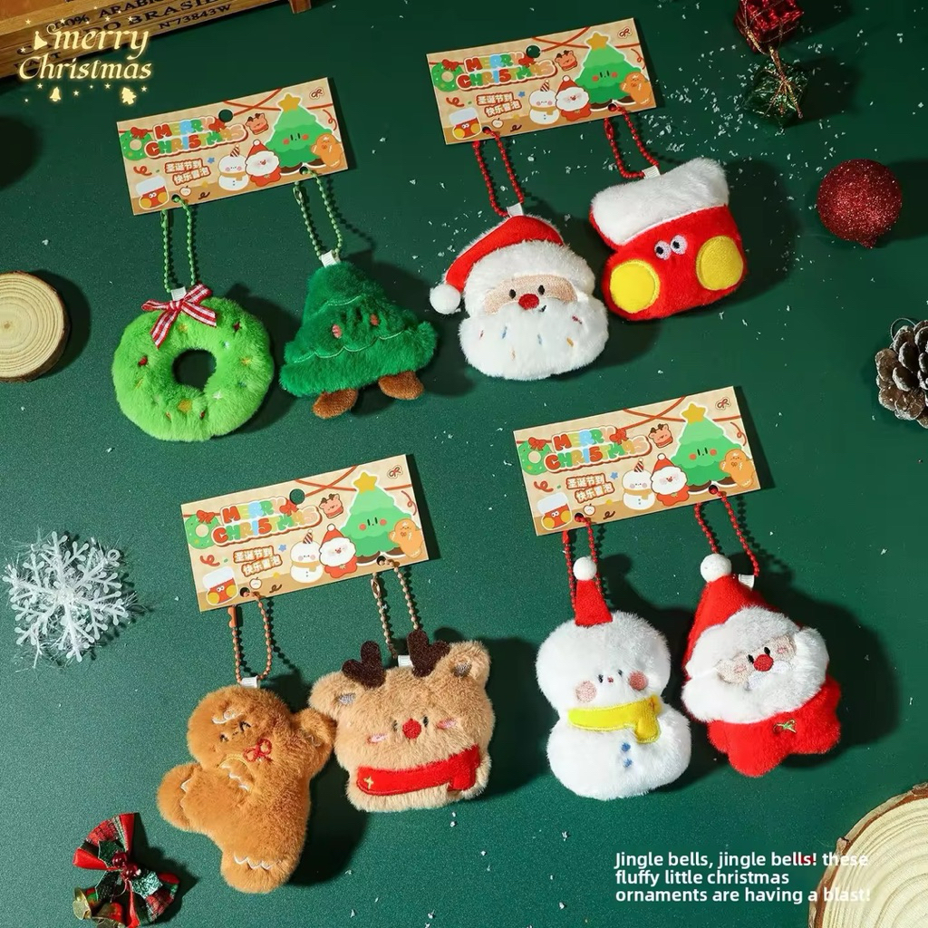 Jual CHRISTMAS TREE Plush Doll Keychain Sinterklas Santa Claus Pohon ...