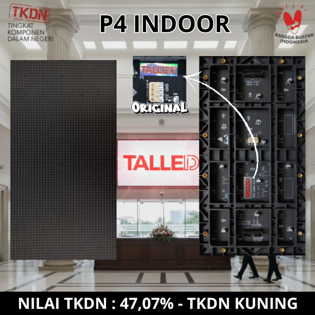 Jual LED PANEL VIDEOTRON MODUL TALLED TKDN P4 INDOOR 3840HZ 16x32cm 47 ...