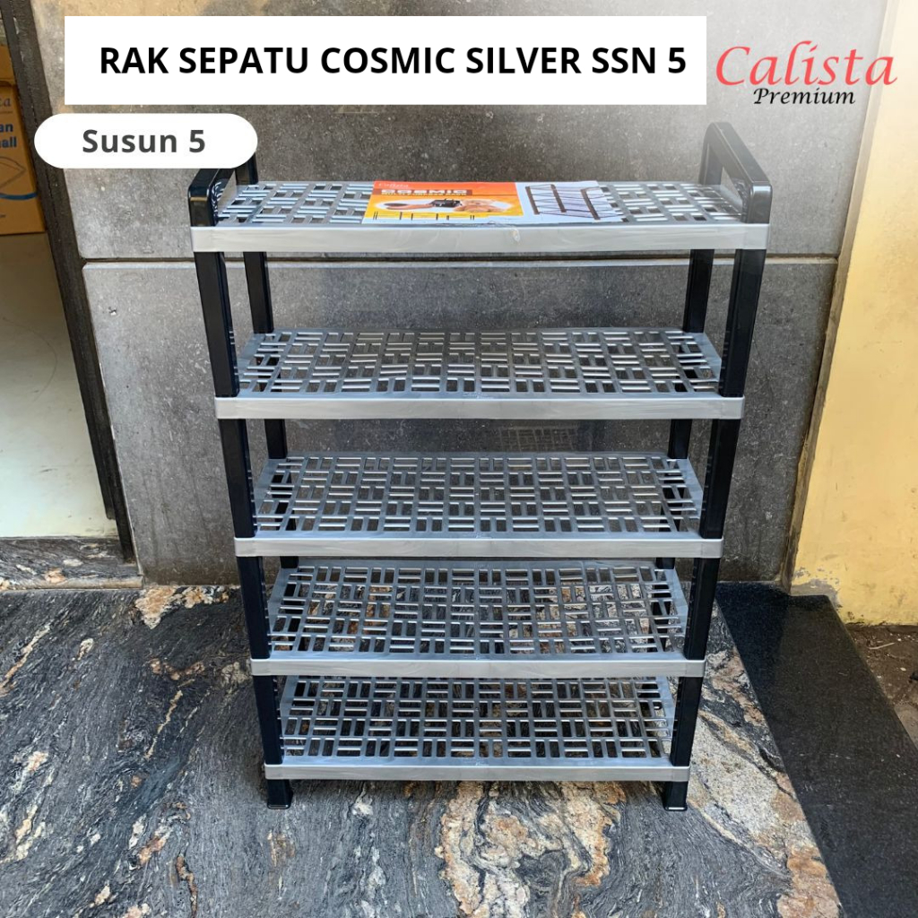 Jual Rak Sepatu Cosmic ssn 3,4,5 Silver / rak sepatu susun plastik ...