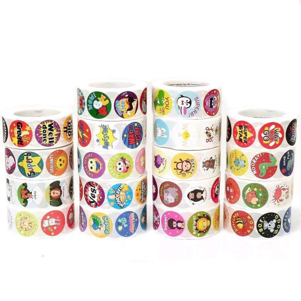 Jual 500 Pcs/ Roll Stiker Anak Stiker Motivasi Anak Cute Animal Sticker ...