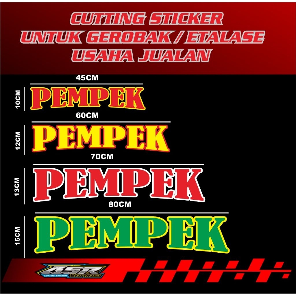 Jual sticker gerobak usaha jualan,cutting sticker tulisan pempek ...