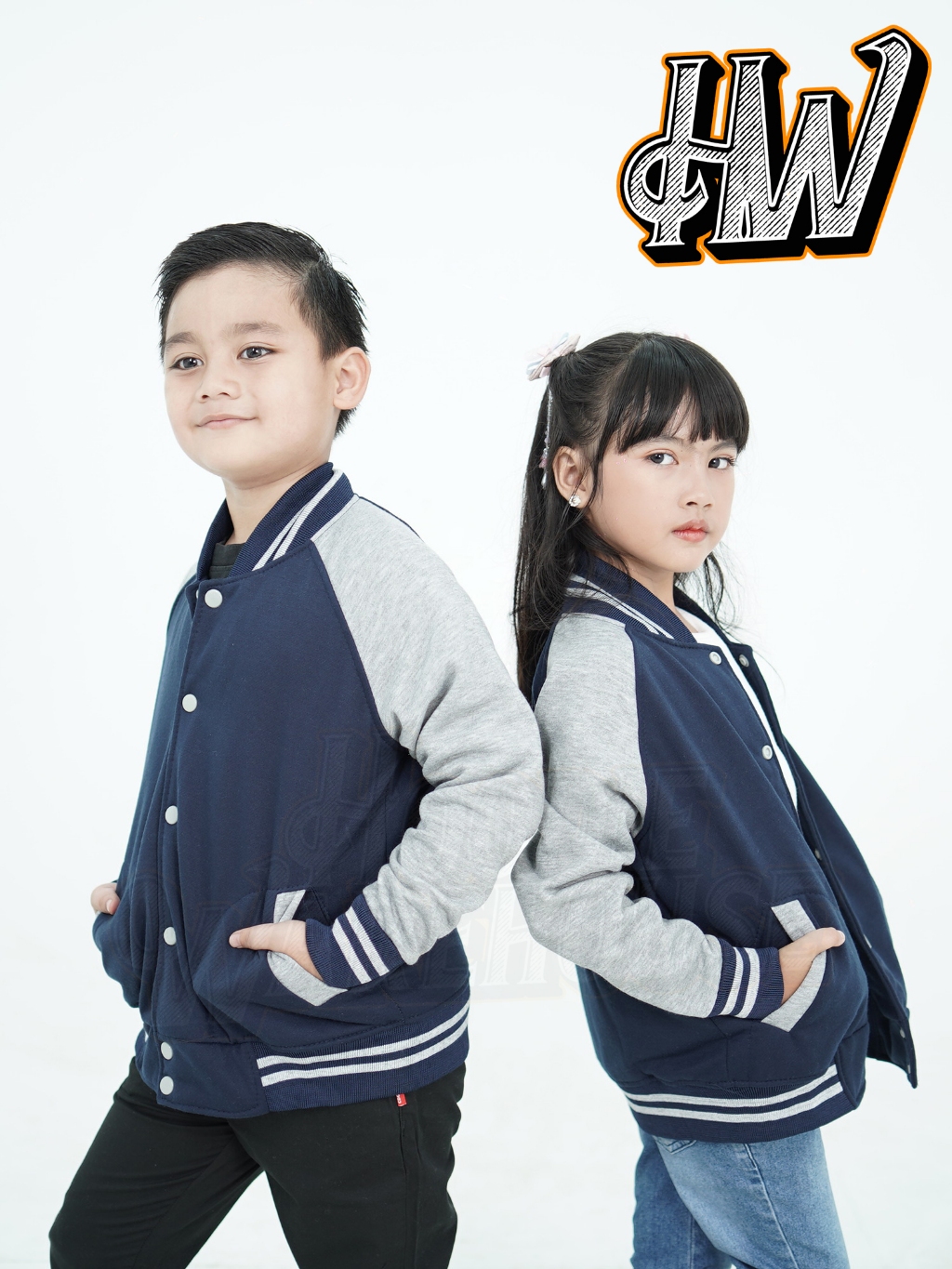 Jual Hoodie Warehouse - Jaket Baseball Varsity Kancing Navy Lengan Abu ...