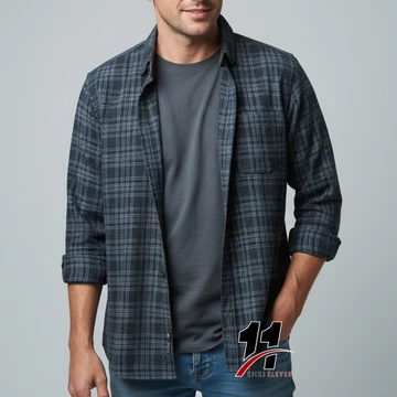 Kemeja Pria Flanel Lengan Panjang Bahan Flanel Halus Motif Jahitan Bagus Nyaman Dipakai