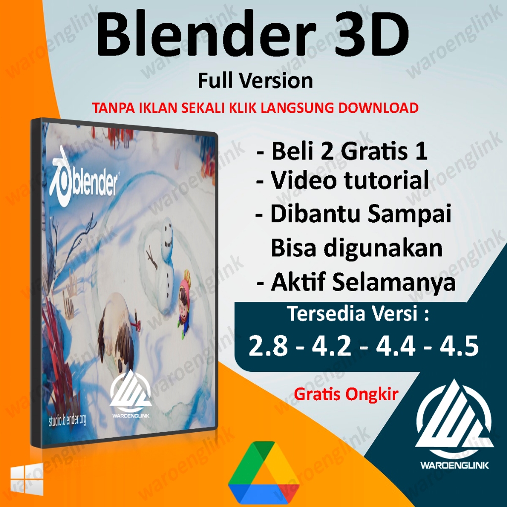 Jual Blender 3D Blender 4.5 Terbaru 2026 bonus Tutorial menggunakan
