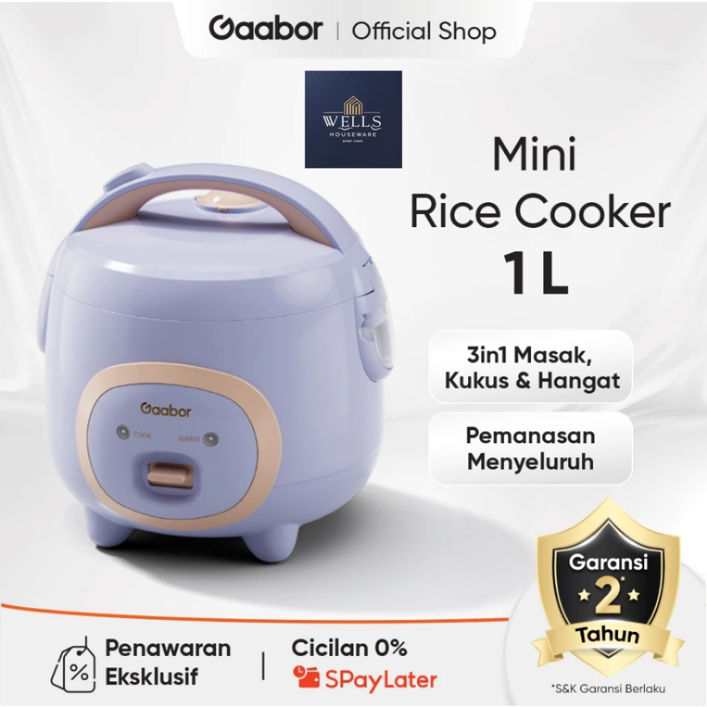 Jual Wells Houseware - Gaabor Mini Rice Cooker 1L Portable Low Watt ...