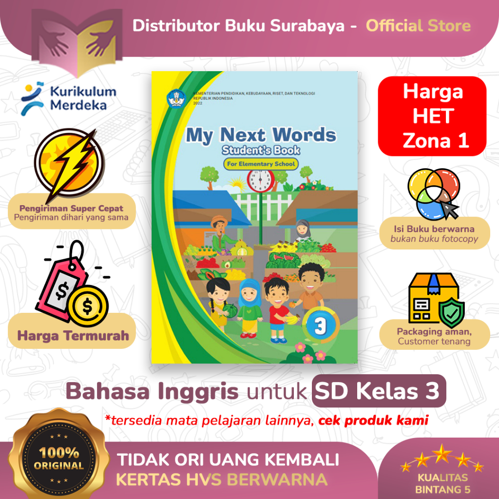Jual Buku Bahasa Inggris Kelas 3 SD - Buku Paket Siswa - Kurikulum ...