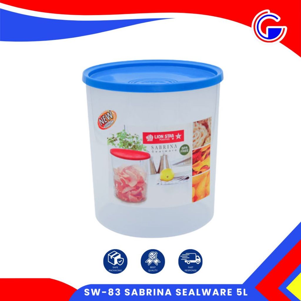 Sealware Sabrina 5L Lion Star SW83 -  Toples Plastik Kerupuk Jumbo Bulat Kedap Udara
