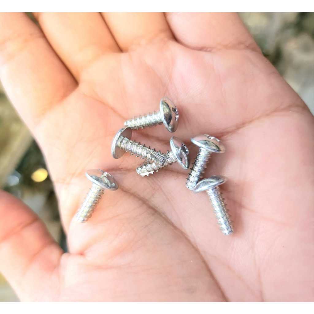 Jual Paket 100 Pcs Baut Skrup Cacing 4x12 Putih / Baut Ulir 4x12 PUTIH ...