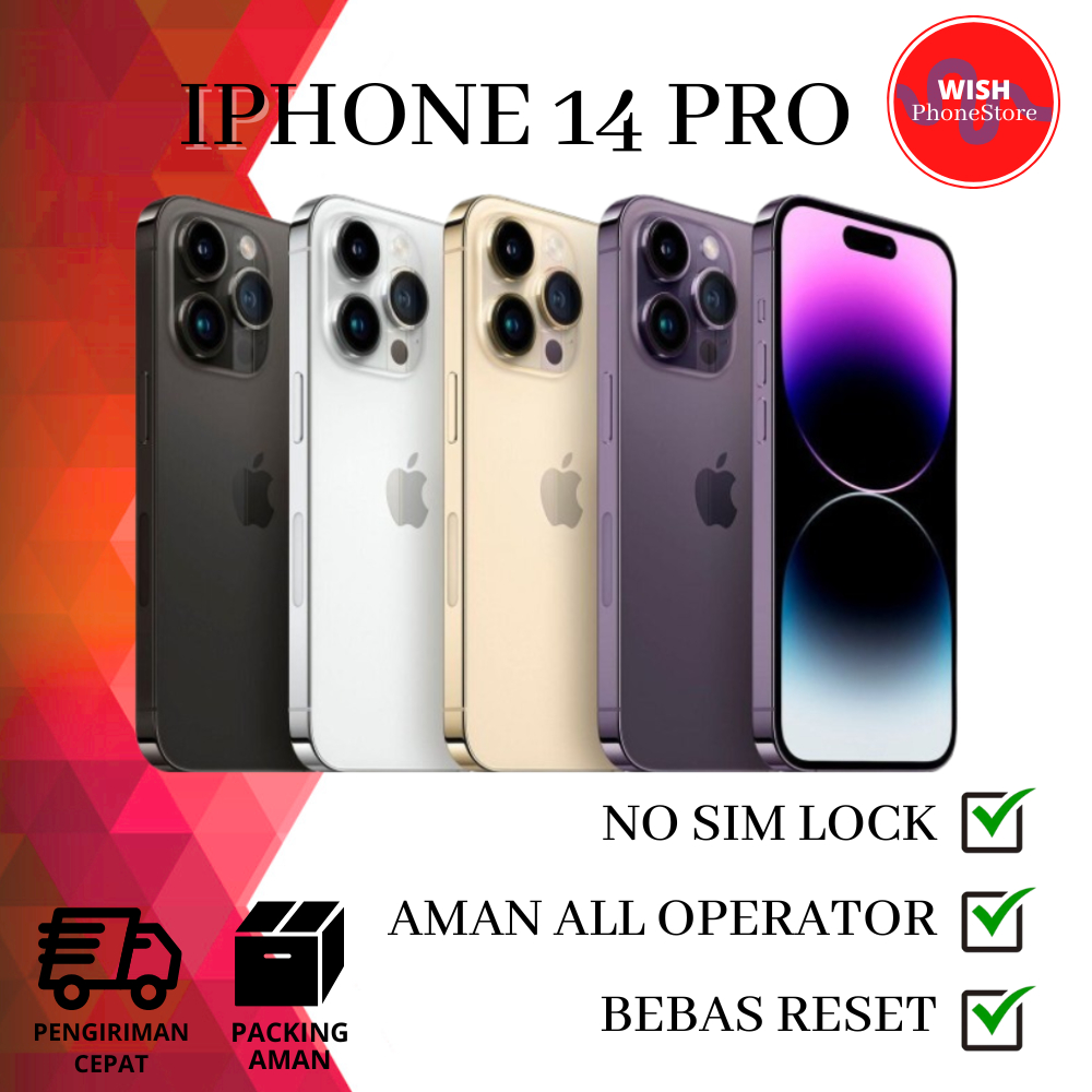 Jual IP 14 pro 128GB/256GB FULLSET SECOND LIKE NEW FITUR NORMAL ...