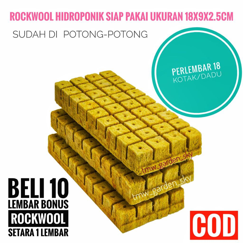 180 PCS MEDIA TANAM ROCKWOOL HIDROPONIK