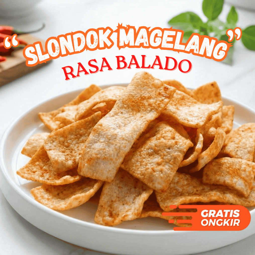 Jual Keripik Kerupuk Slondok Rasa Balado Khas Magelang | Shopee Indonesia