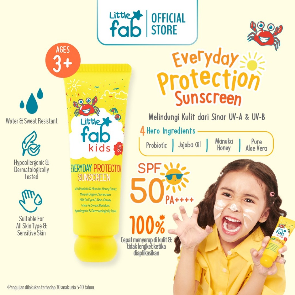 Jual Little Fab Kids - Sunscreen SPF 50 PA++++ 40ml | Sunscreen Anak ...