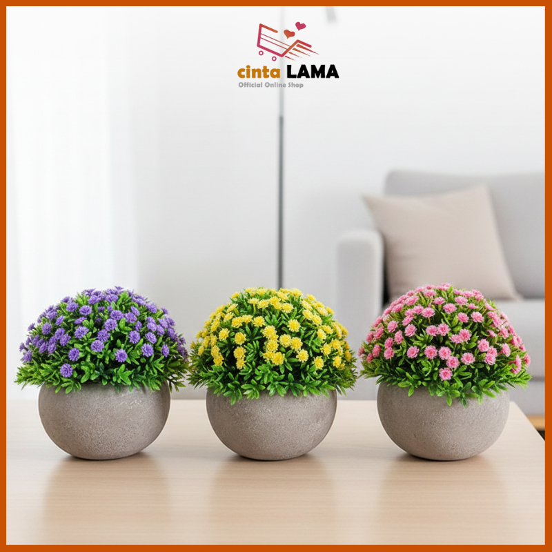 Jual Bunga Hias Plastik Pot Tanaman Rumput Daun Artificial Dekorasi ...