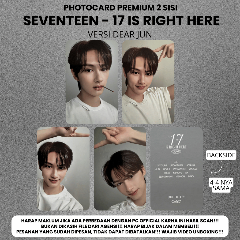 Jual Photocard SEVENTEEN 17 IS RIGHT HERE - PC SEVENTEEN 2 Sisi