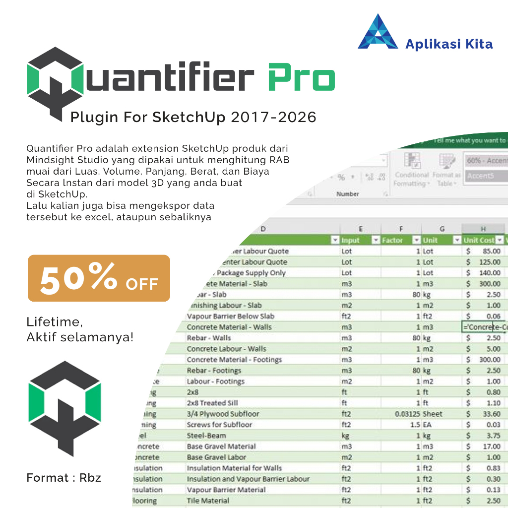 Jual Quantifier Pro for SketchUp 2017-2026 [for Windows] | Shopee Indonesia